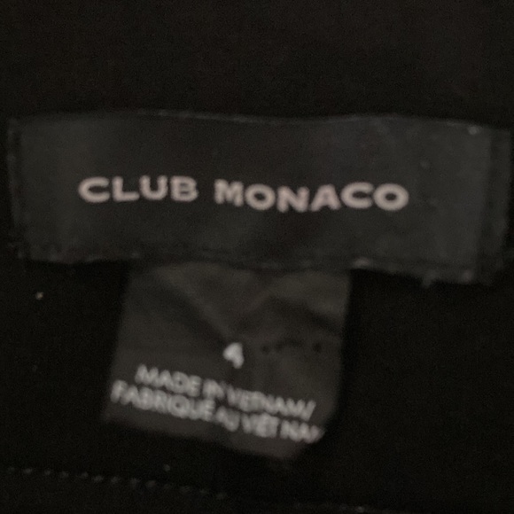 Club Monaco Black Faux Leather Front Wide Elastic Waist Band Leggings Size 4 - Picture 7 of 8